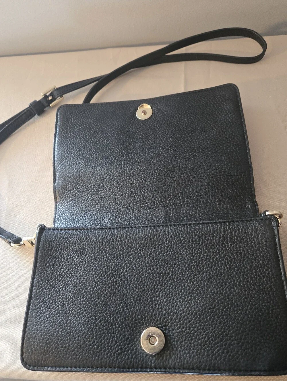 Tory Burch Bombe T Small Crossbody Bag in classic black.